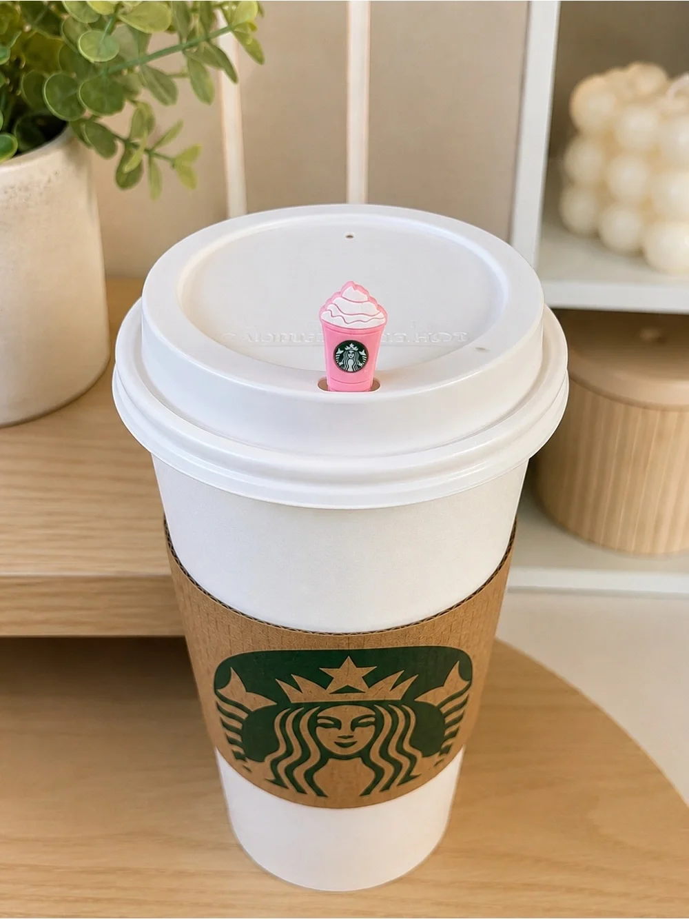 Starbucks Pink Mini Frappuccino stopper Accessory
